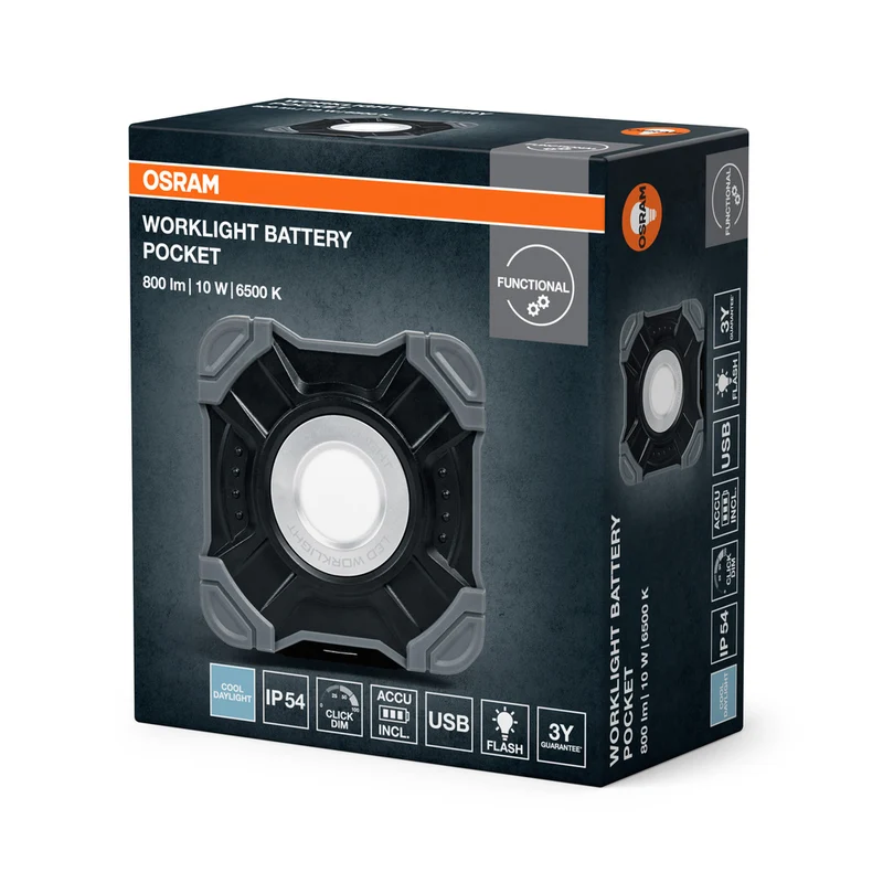 OSRAM WORKLIGHTS VALUE BATTERY, USB, Baustrahler 10W, 800lm, 6500K