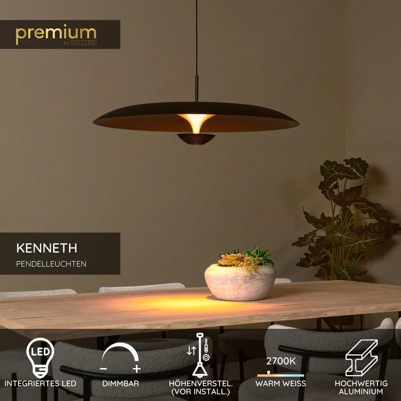 LED-Pendelleuchte Kenneth dimmbar Ø 80cm