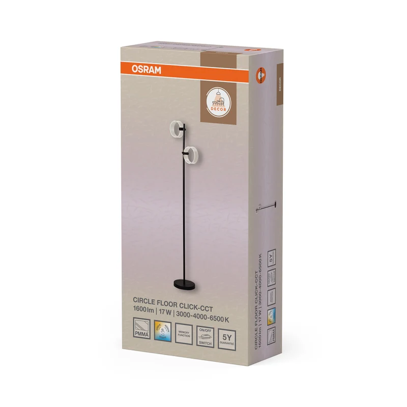 OSRAM DECOR Circle Stehleuchte 17W CLICKCCT Schwarz