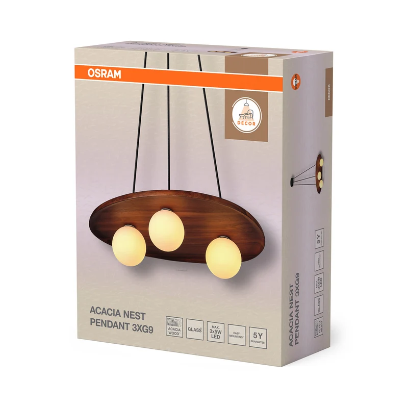 OSRAM DECOR Acacia Nest Pendelleuchte 1xG9 Braun