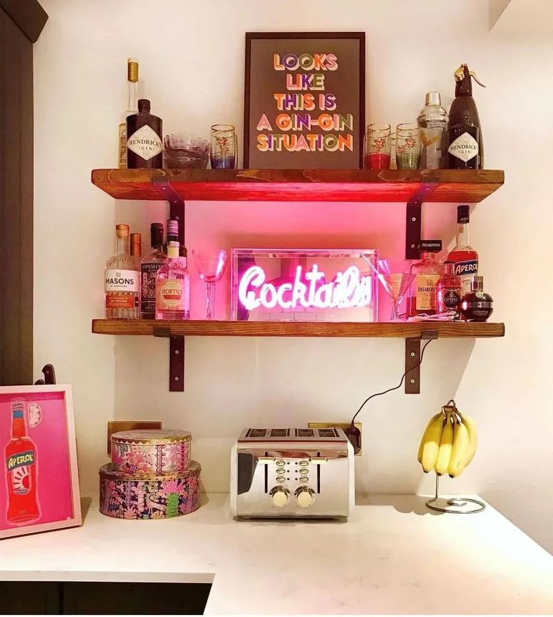Cocktails - LED Neon Schild - Pink