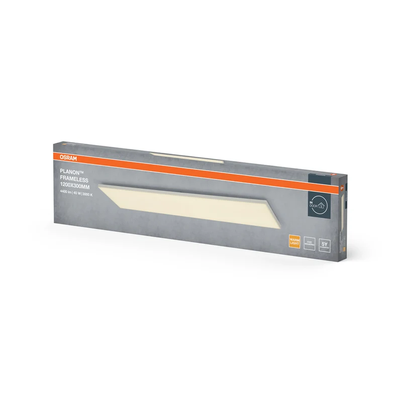 OSRAM Planon Frameless LED Deckenleuchte, Warmweiß, 40W, 1200x300mm