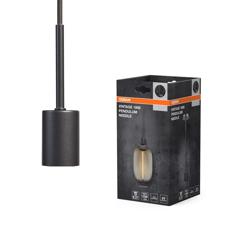 OSRAM Vintage 1906 PenduLum Needle Dark Pendelleuchte E27 Grey