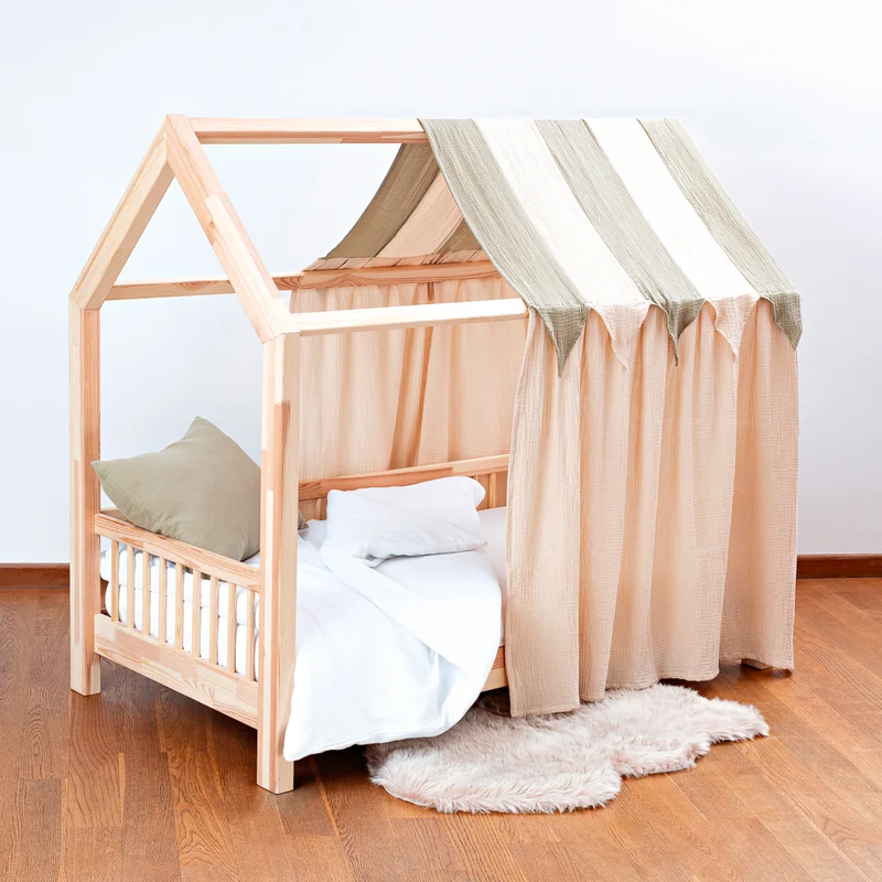 Hausbett-Himmel Musselin einseitig 100 cm breit, Zirkuszelt