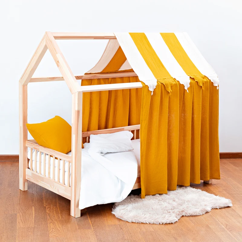 Hausbett-Himmel Musselin einseitig 100 cm breit, Zirkuszelt