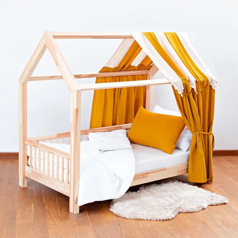 Hausbett-Himmel Musselin einseitig 100 cm breit, Zirkuszelt