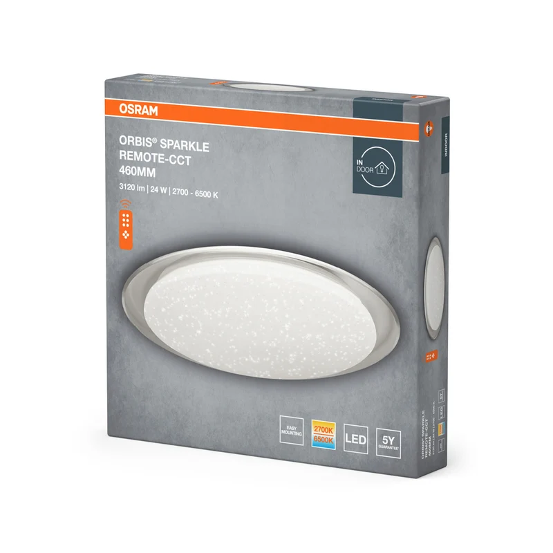 OSRAM ORBIS® Deckenleuchte Sparkle Remote-CCT 460mm 24W, 2000 lm, 2800…6000 K, Tunable White
