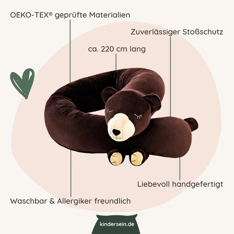 Bettschlange & Spielkissen Bruno der Bär