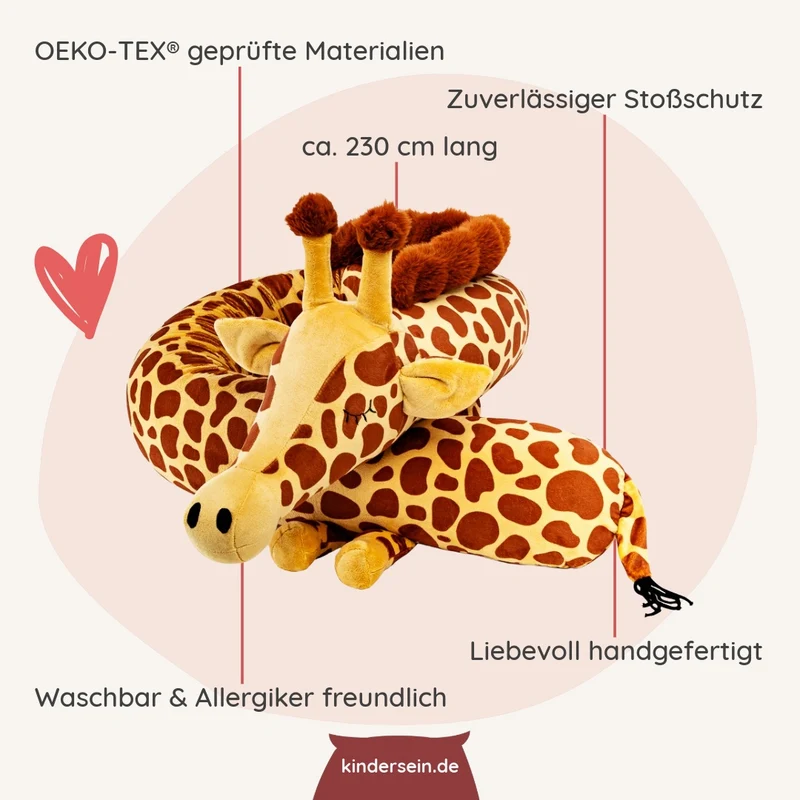 Bettschlange & Spielkissen Gerda die Giraffe