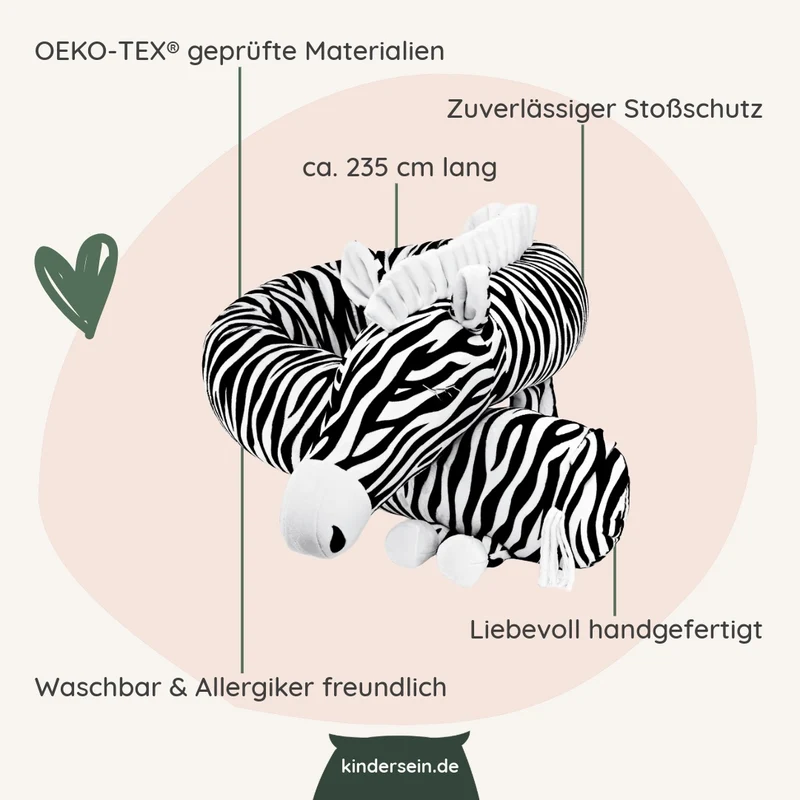 Bettschlange & Spielkissen Zora das Zebra