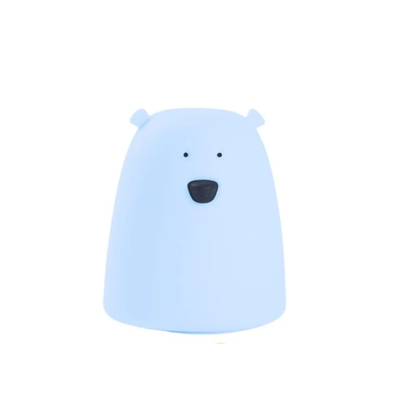 Mini Nachtlicht Little Bear aus Silikon, Blau