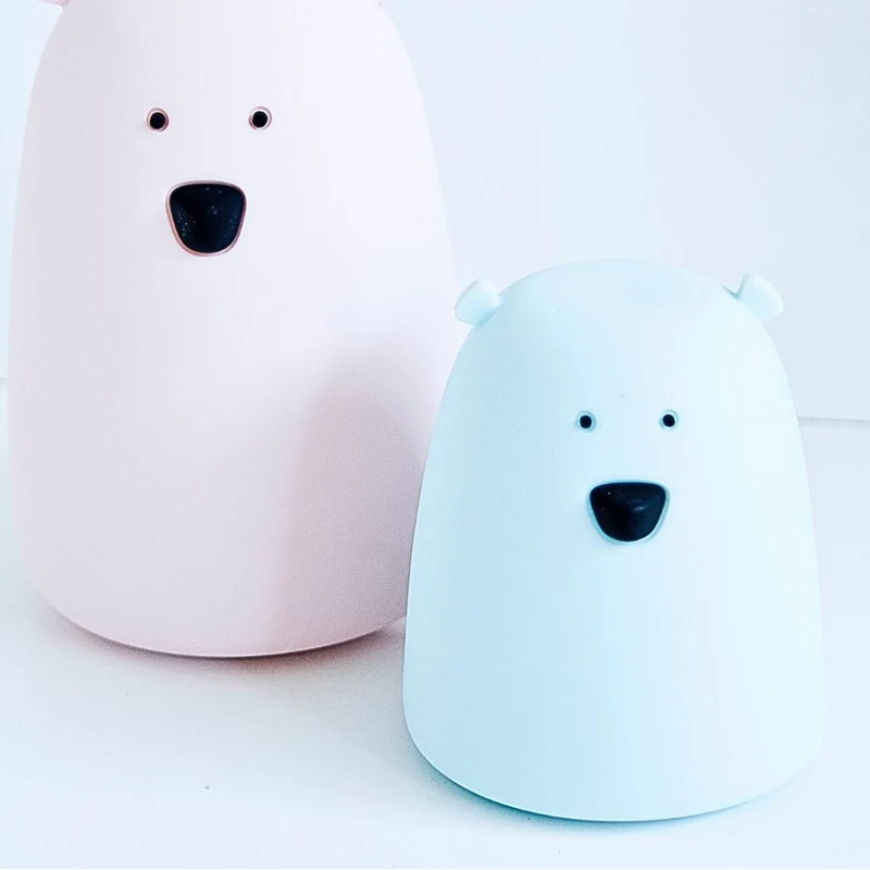 Mini Nachtlicht Little Bear aus Silikon, Blau