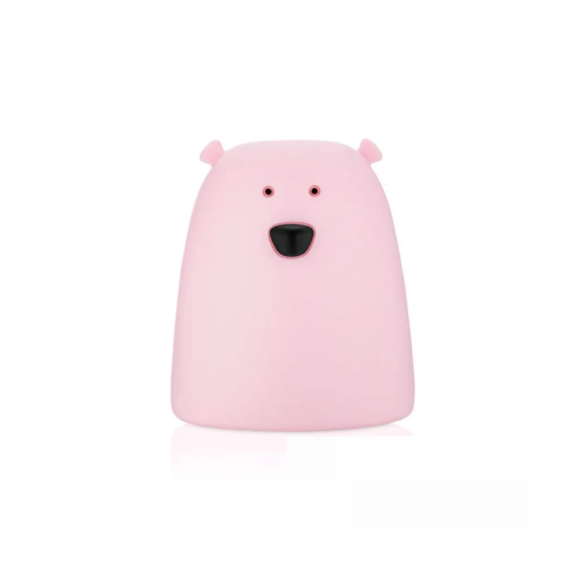 Mini Nachtlicht Little Bear aus Silikon, Rosa