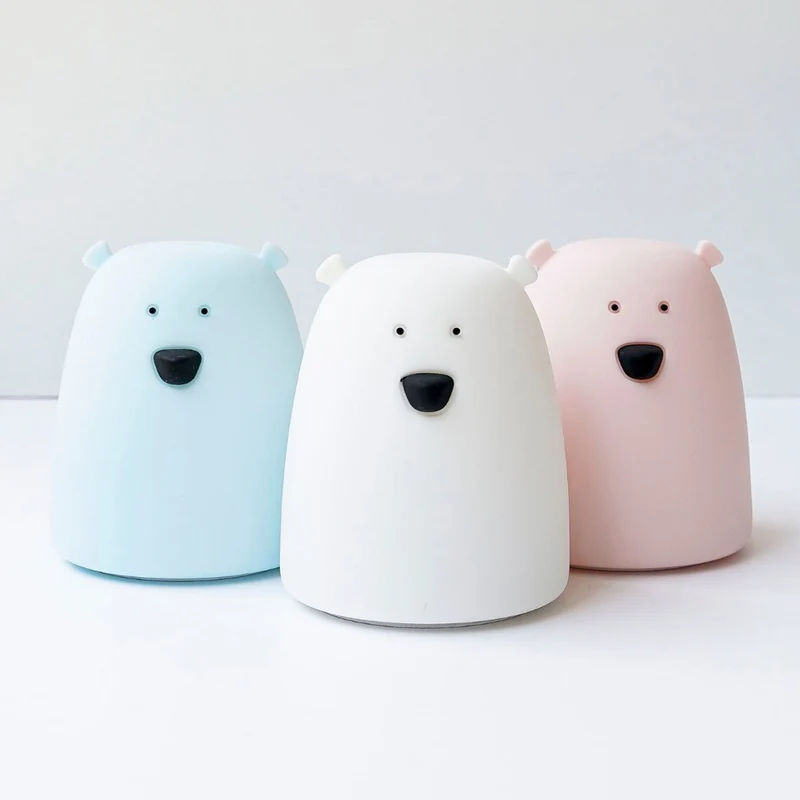 Mini Nachtlicht Little Bear aus Silikon, Rosa