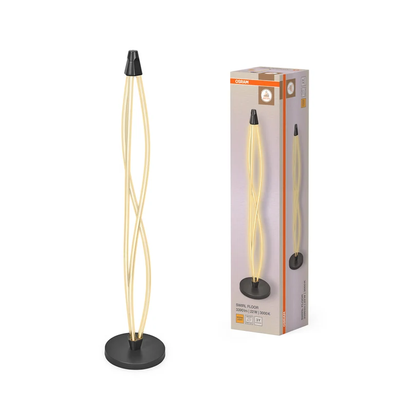 OSRAM DECOR Swirl Floor Stehlampe, 22W, Click DIM, 3000K, 2400lm