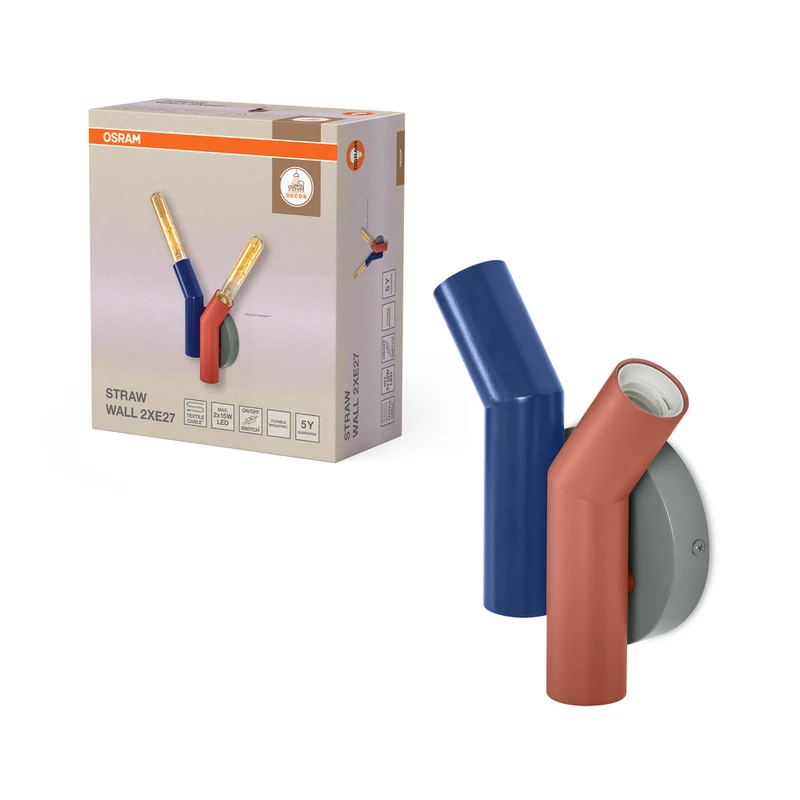 OSRAM DECOR Straw Wandleuchte, 2-flammig, E27, Multicolor