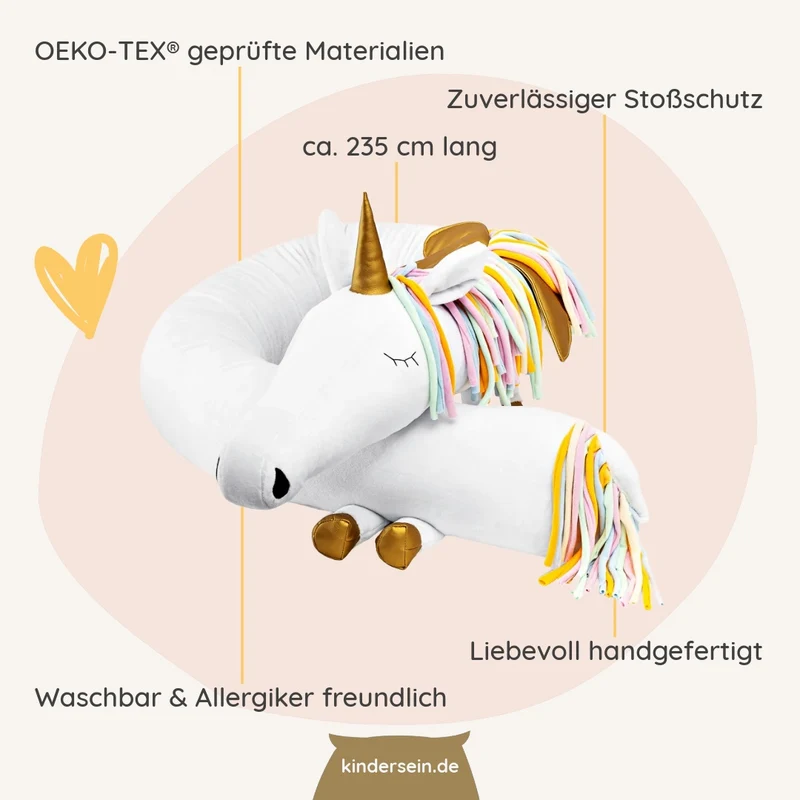 Bettschlange & Spielkissen Rainbow das Einhorn