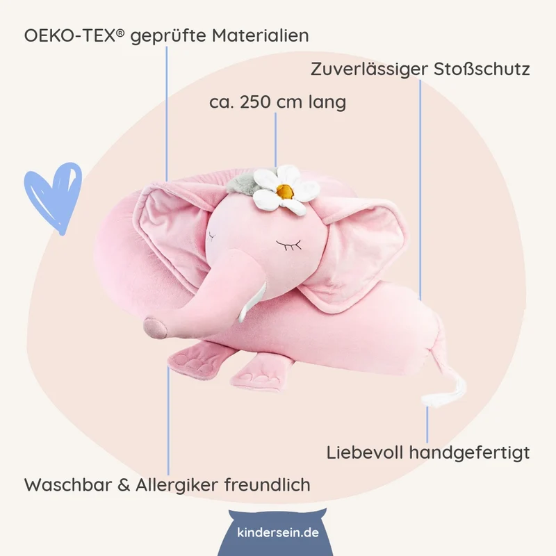 Bettschlange & Spielkissen Rosalie der Elefant