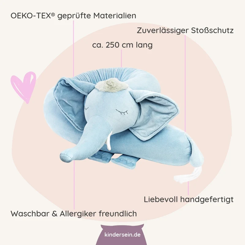 Bettschlange & Spielkissen Elise der Elefant