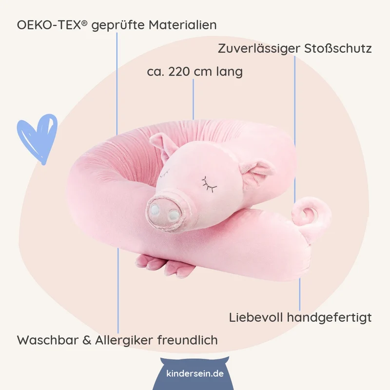 Bettschlange & Spielkissen Frida das Ferkel