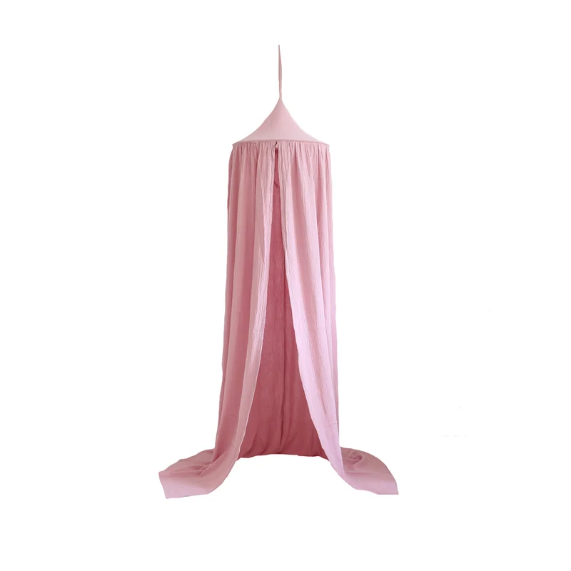 Betthimmel Baldachin aus Bio Baumwolle 240 cm, Rosa