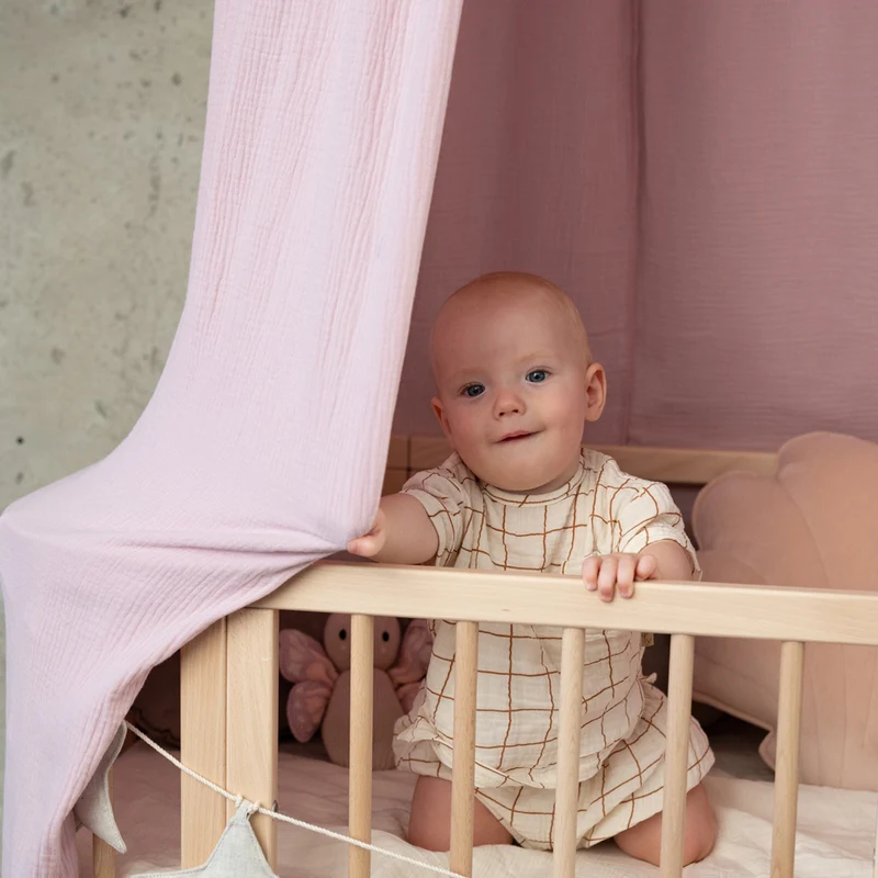 Betthimmel Baldachin aus Bio Baumwolle 240 cm, Rosa