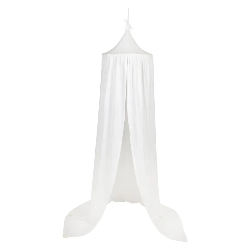 Betthimmel Baldachin aus Bio Baumwolle 240 cm, Creme