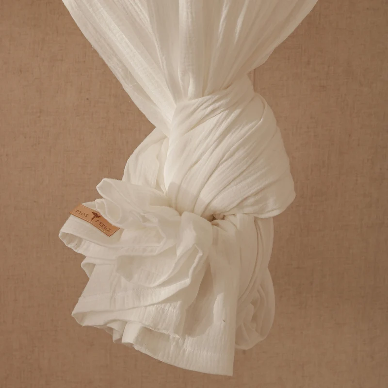 Betthimmel Baldachin aus Bio Baumwolle 240 cm, Creme