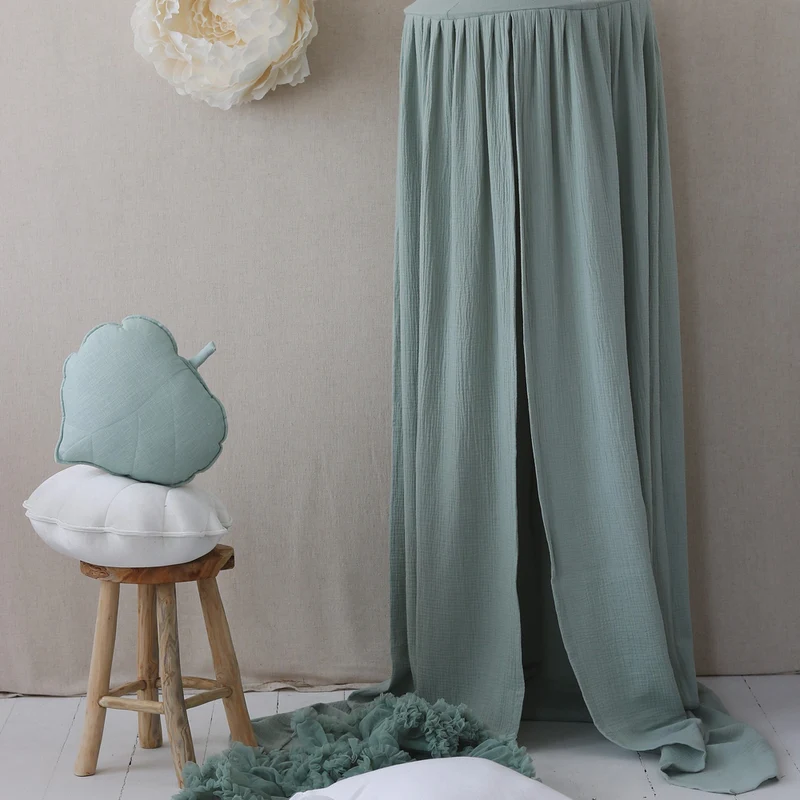 Betthimmel Baldachin aus Bio Baumwolle 240 cm, Mint