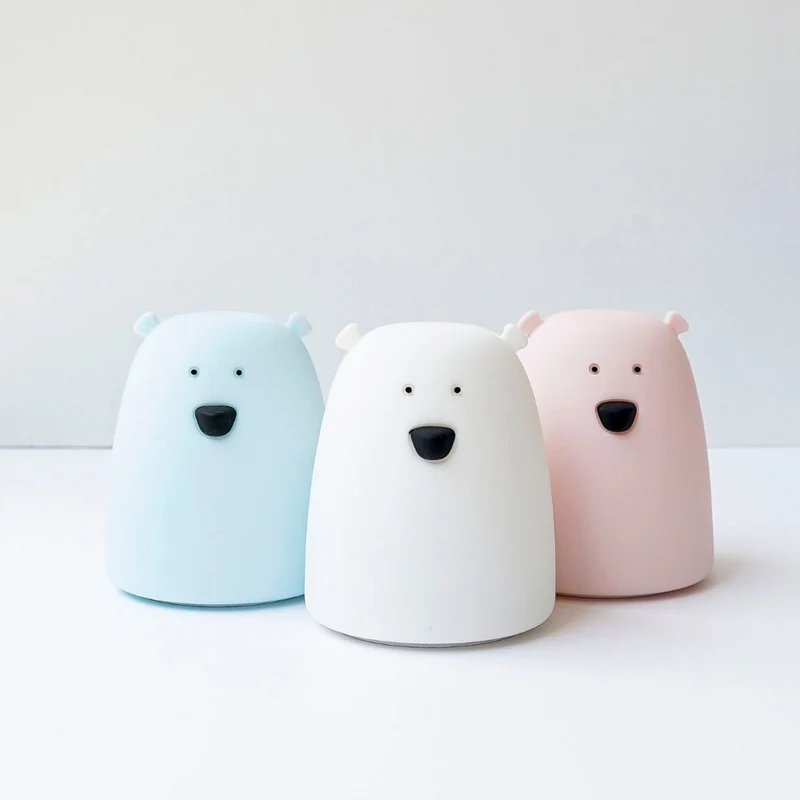 Mini Nachtlicht Little Bear aus Silikon, Weiß