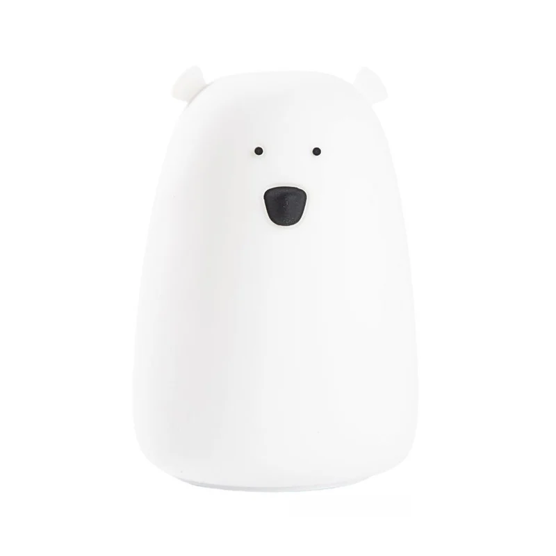 Nachtlicht Big Bear aus Silikon, Weiß