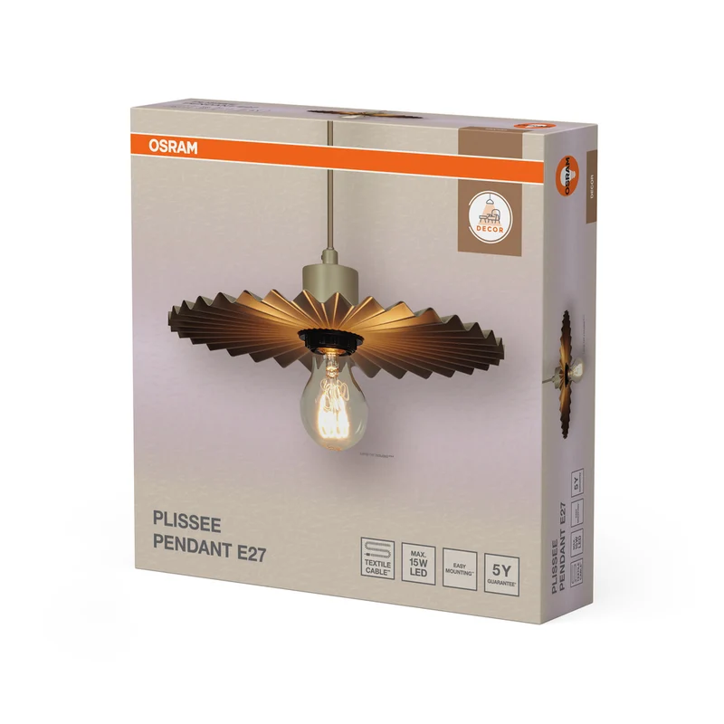 OSRAM DECOR Plisse Pendant Pendelleuchte E27 Beige