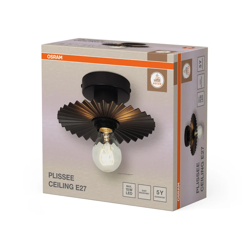 OSRAM DECOR Plisse Ceiling Deckenleuchte E27 Dark Grey