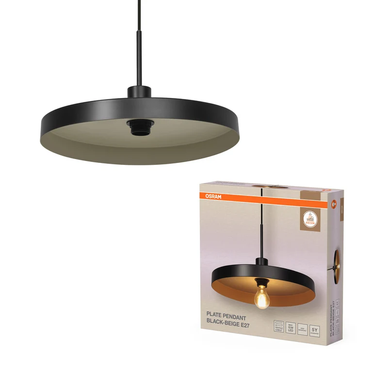 OSRAM DECOR Plate Pendant E27 Pendelleuchte Beige