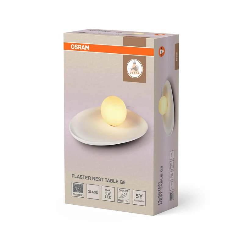 OSRAM DECOR Plaster Nest Table Tischleuchte 1xG9 White