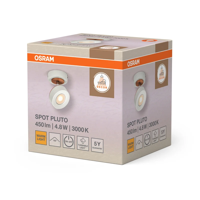 OSRAM DECOR SPOT PLUTO Wandleuchte, 4,8W, 300lm, weiß