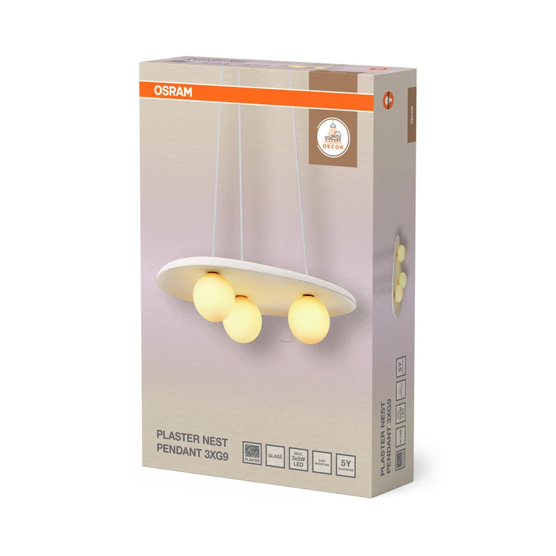 OSRAM DECOR Plaster Nest Pendant Pendelleuchte 3xG9 White