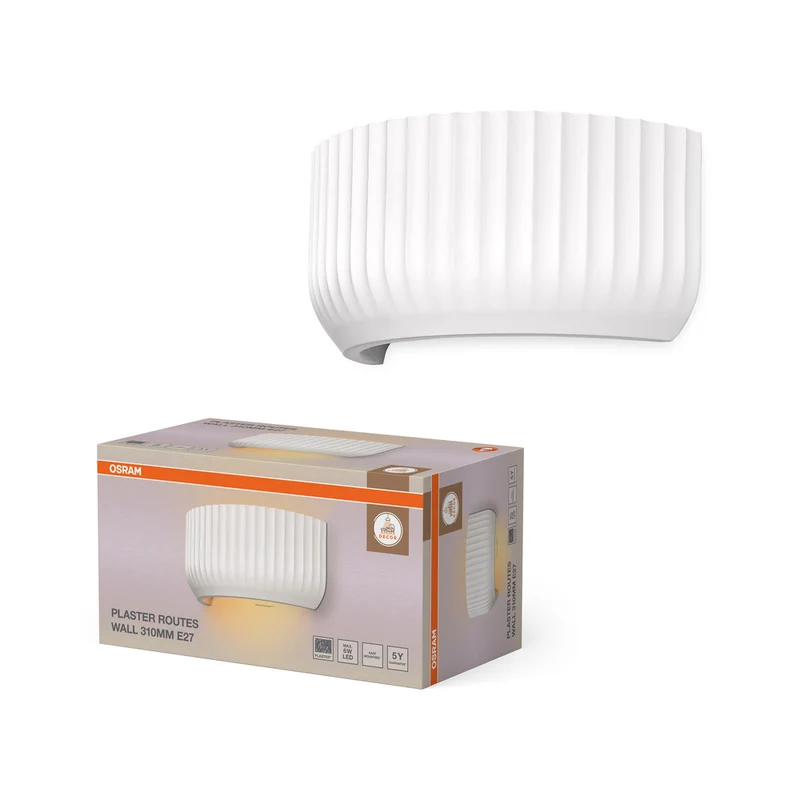 OSRAM DECOR Plaster Routes Wall Wandleuchte Up 310 1xE27 White