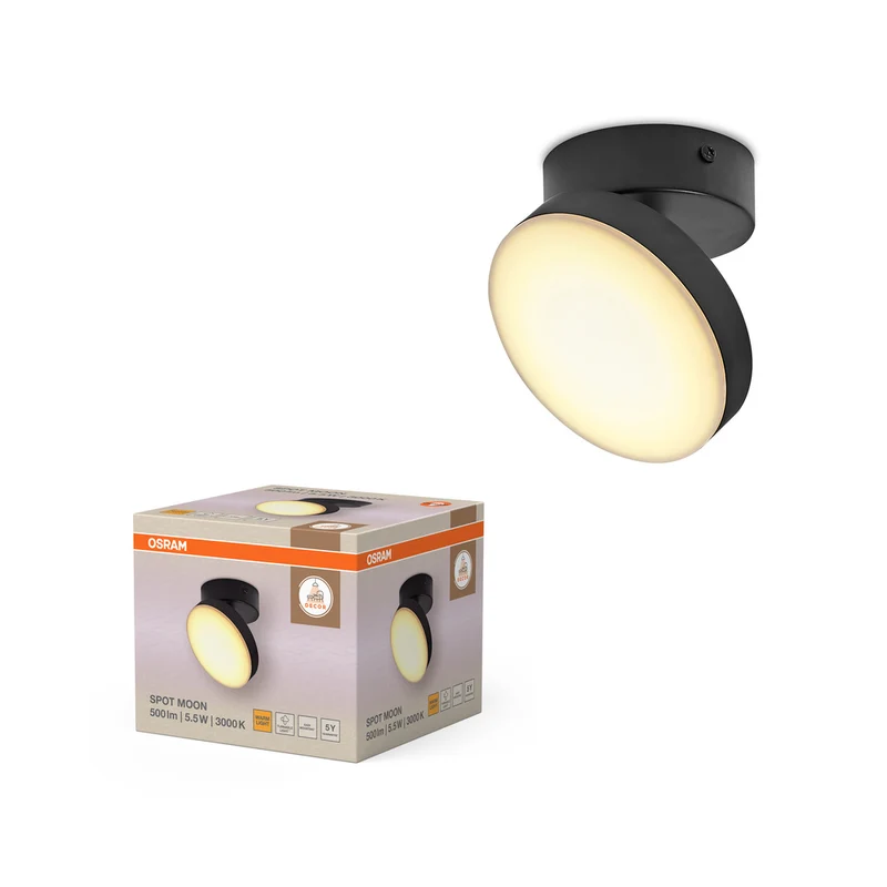OSRAM DECOR Spot Moon Deckenleuchte schwarz, 1 Spot, 5.5W