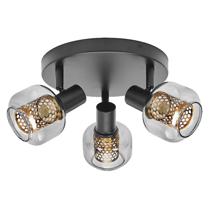 OSRAM DECOR Spot Firefly Deckenleuchte schwarz, OSRAM Lampe inklusive, 3 x 2.8W, E14