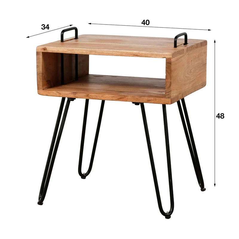 Nachttisch Quadro – Massiv Akazie Natur
