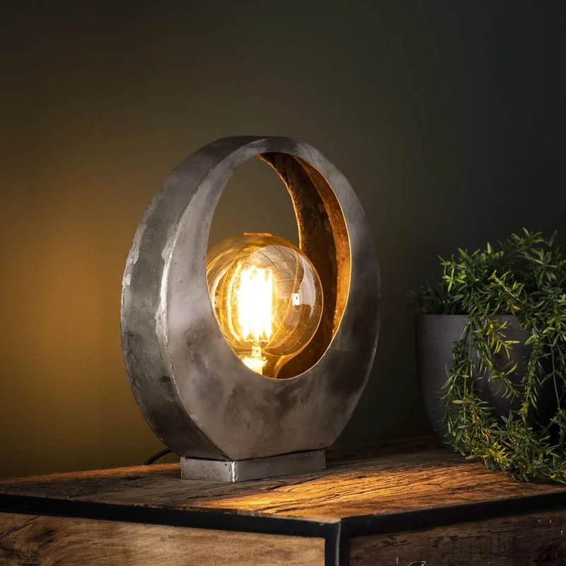 Tischlampe full moon – Alt Silber Finish