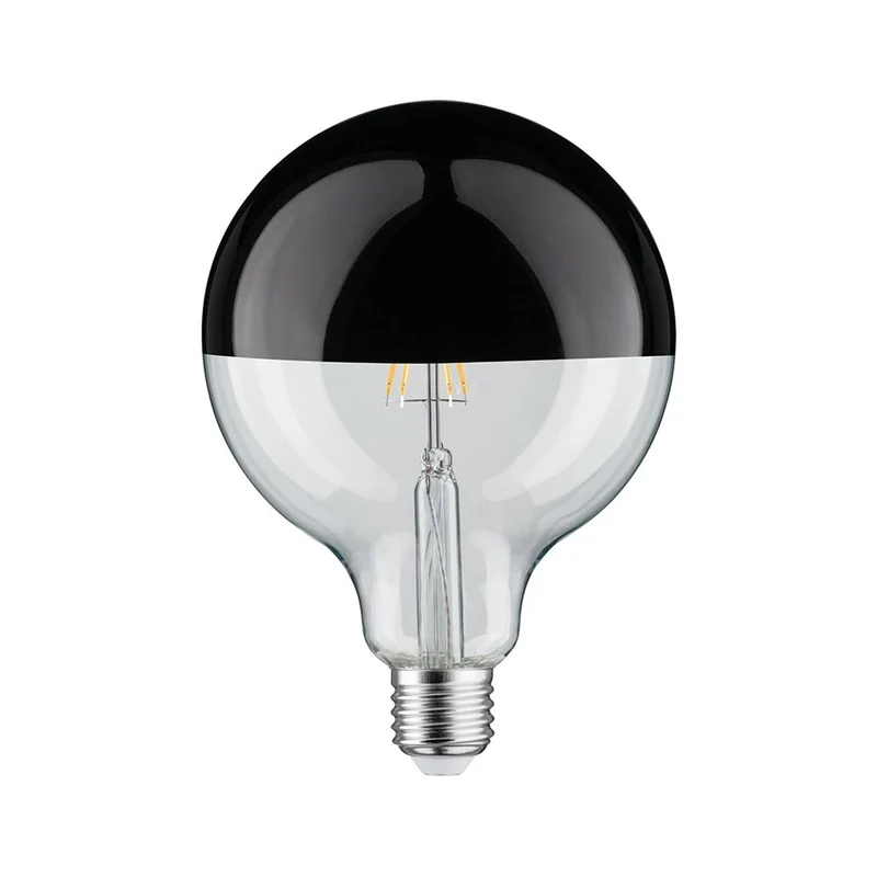 E27 6,5W LED Globe Kopfspiegel Schwarz, Chrom Dimmbar 2700K