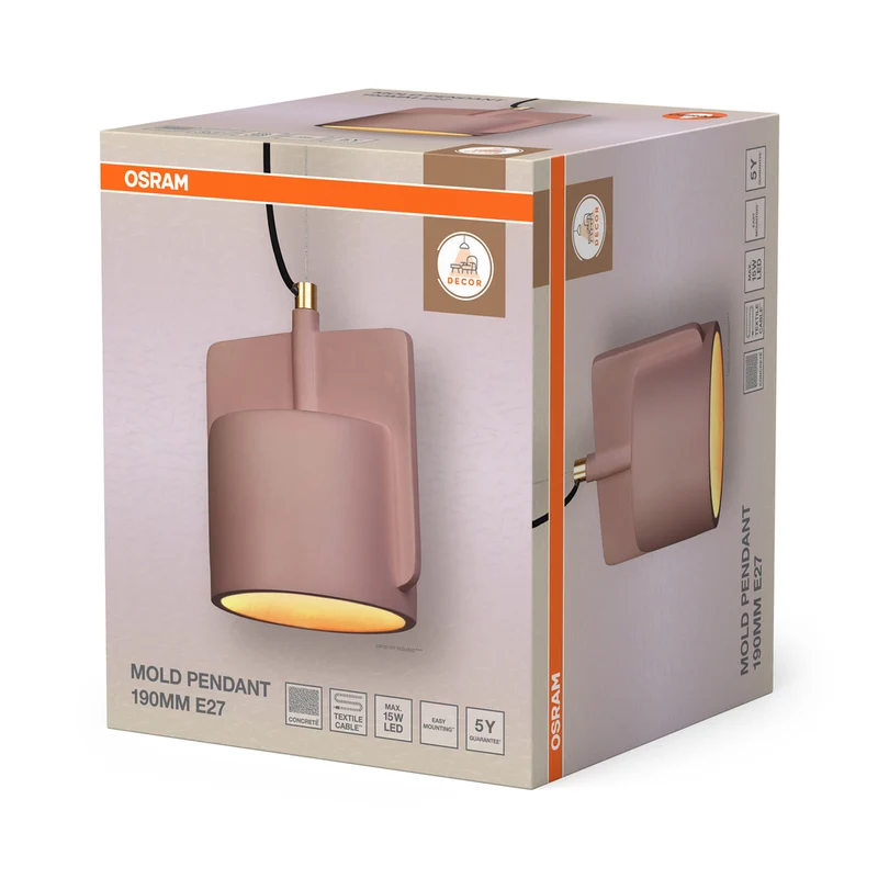 OSRAM DECOR Mold Pendant Pendelleuchte 190MM 1xE27 Pink