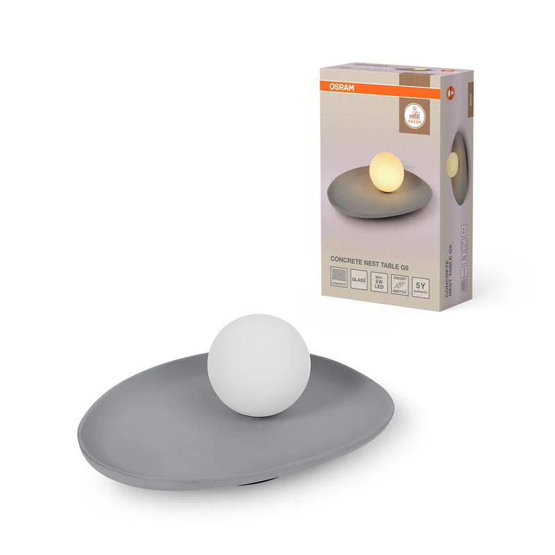 OSRAM DECOR Concrete Nest Tischleuchte Grau, G9
