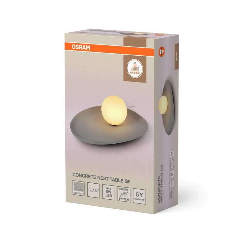 OSRAM DECOR Concrete Nest Tischleuchte Grau, G9