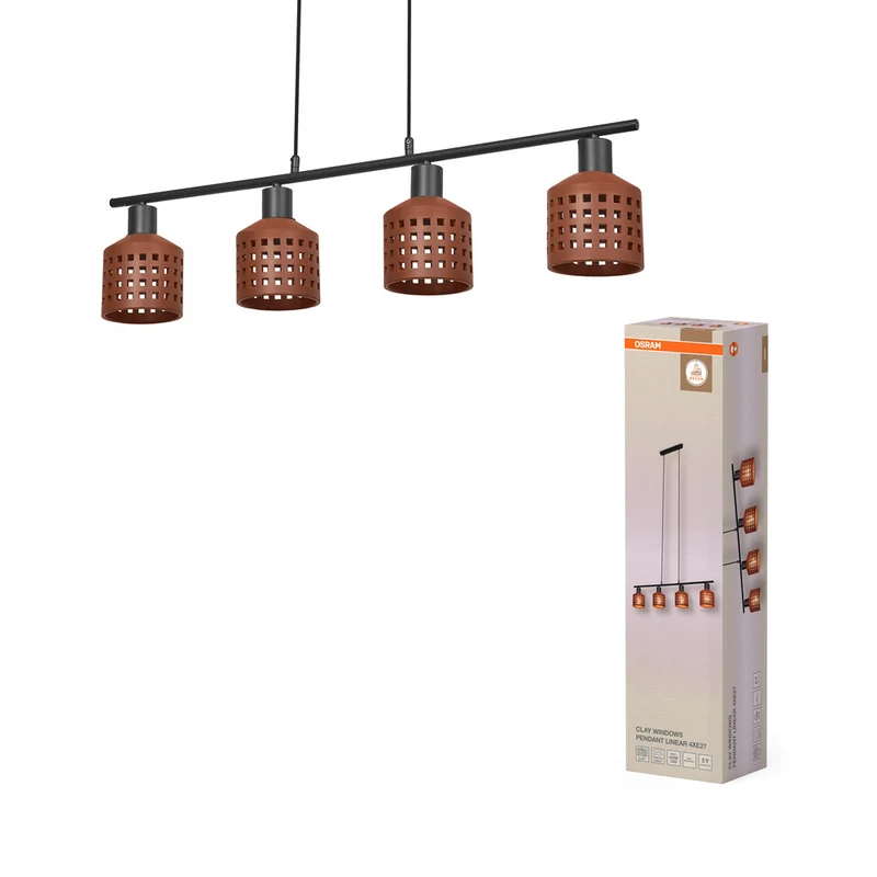 OSRAM DECOR Clay Windows Pendant Pendelleuchte LN 4xE27 Brown
