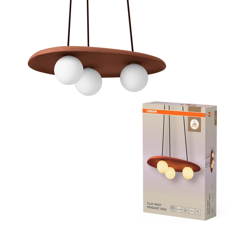 OSRAM DECOR Clay Nest Pendant Pendelleuchte 3xG9 Brown