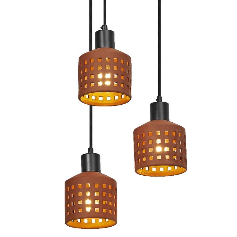 OSRAM DECOR Clay Windows Pendelleuchte Braun, 3-flammig, E27