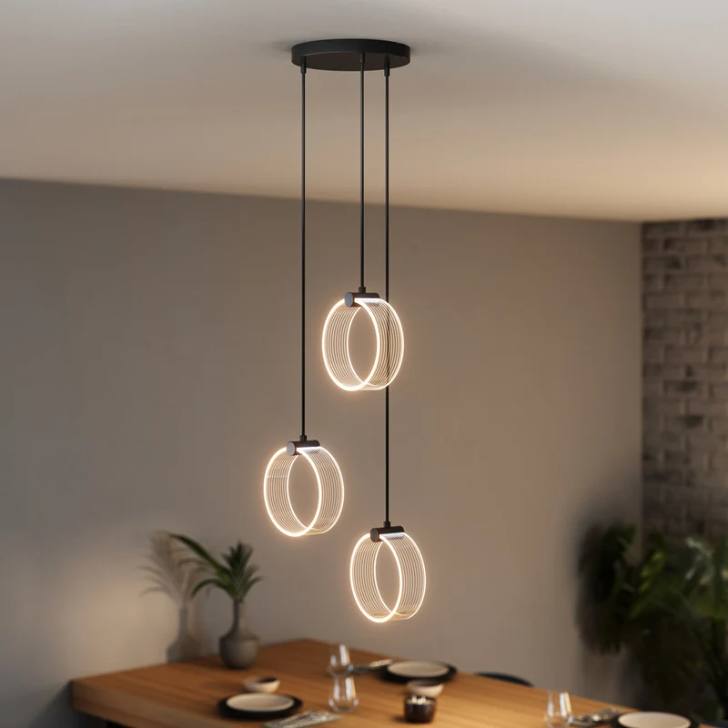 OSRAM DECOR Circle Pendelleuchte, 3 Pendel, 20W, Click CCT Black